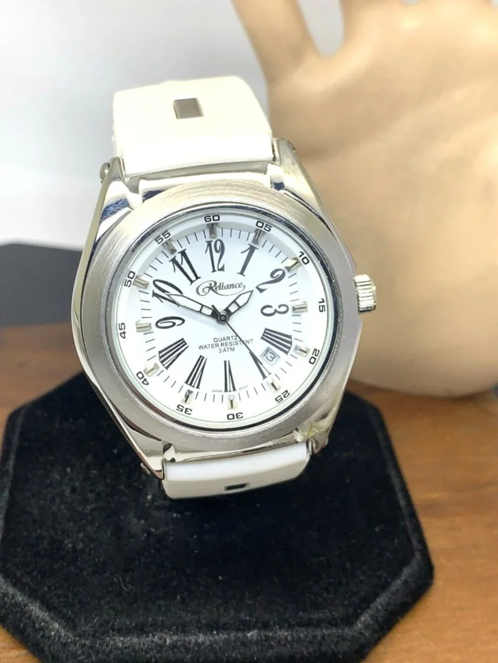 Reliance By Croton Men's Watch RE306051 Quartz White Dial Rubber Strap 42mm